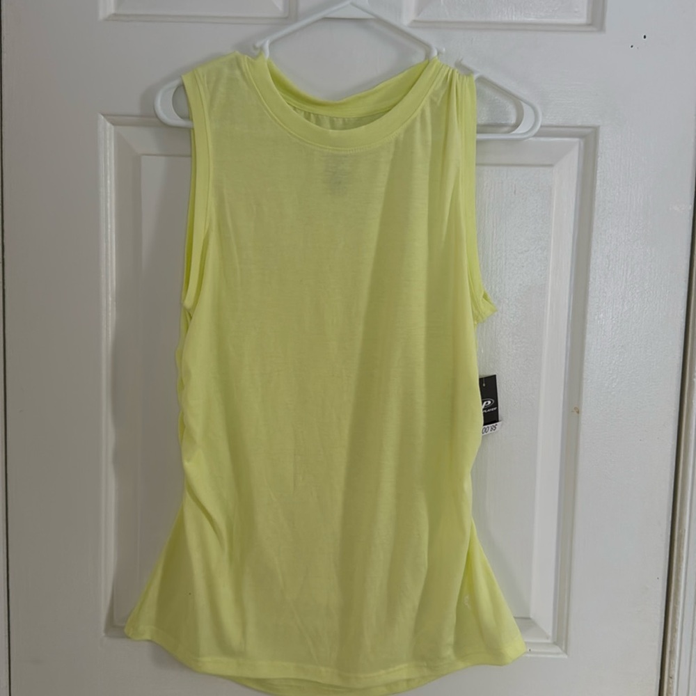 Pro Player Plus size 1X cinch side muscle tank Yellow  . NWT